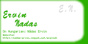 ervin nadas business card